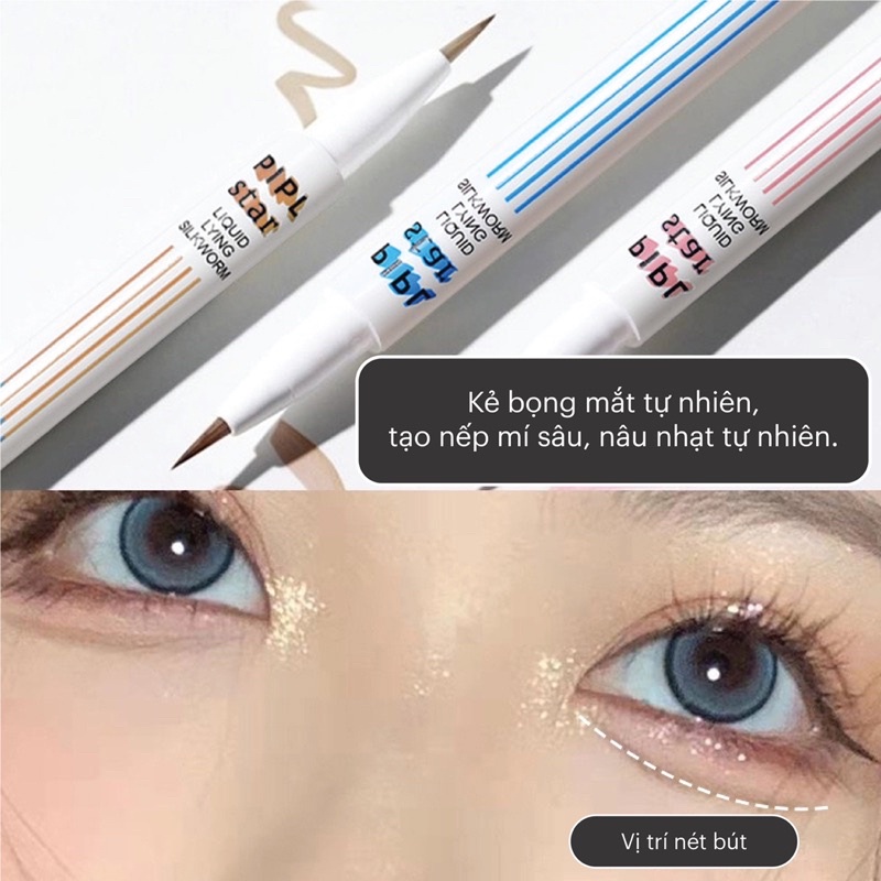 Bút kẻ bọng mắt PIPL cười và nếp mí Blue Highlight Eyeliner