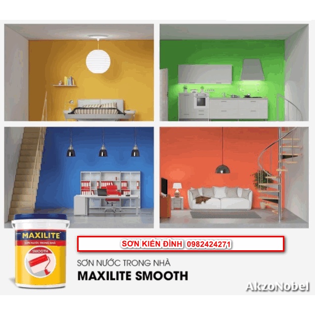 Sơn nước trong nhà Dulux Maxillite Smooth dễ thi công, sơn kinh tế cho bề mặt tường nhẵn mịn - Lon 5L