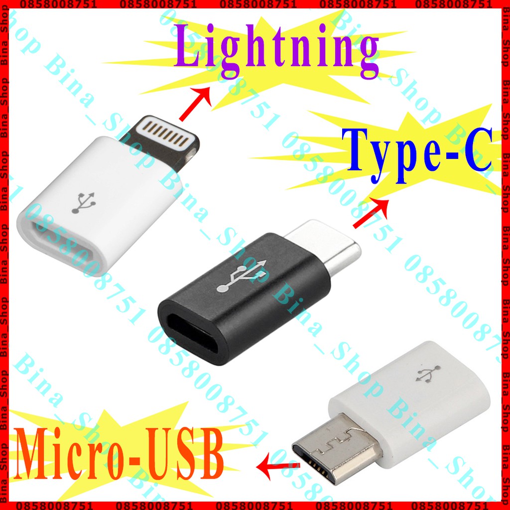 Đầu chuyển adapter Type-C/Micro-USB, MicroUSB/Type C, Lightning/MicroUSB, Lightning/TypeC, Type-C/USB tiện dụng