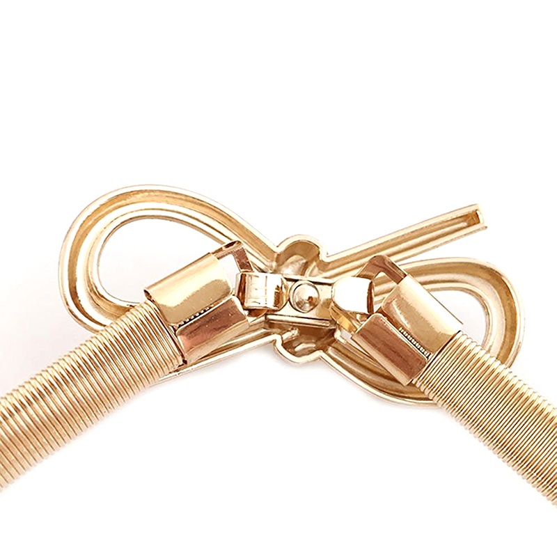Thắt Lưng Co Giãn Phối Khóa Kim Loại Hình Nơ Thời Trang