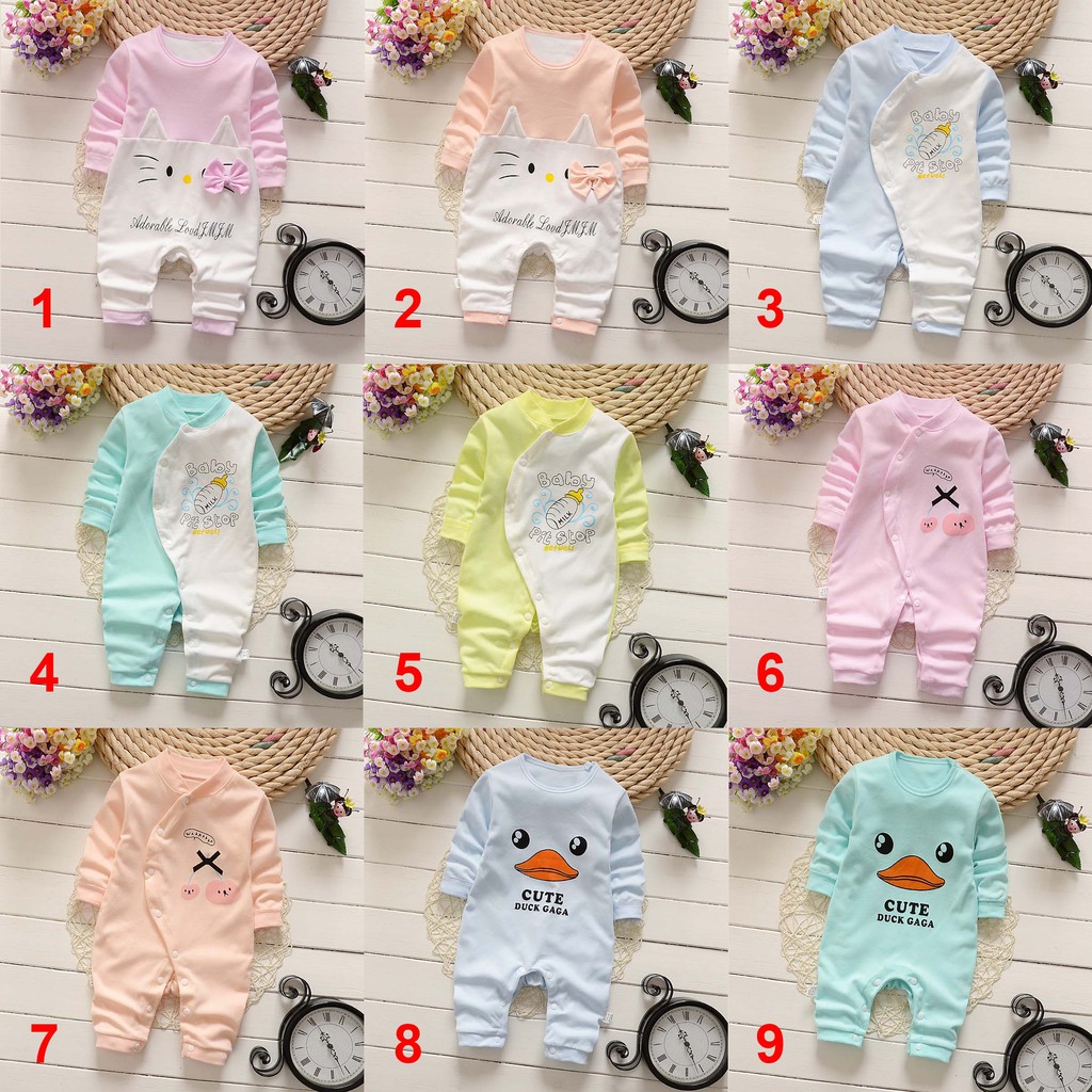 Combo 3 bộ Body Cotton hàng Quảng Châu bé trai bé gái TTS170