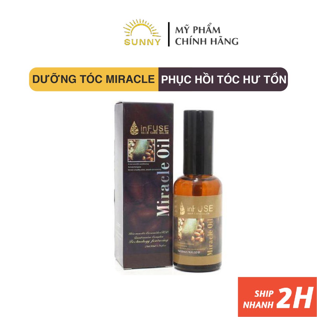 Dầu dưỡng tóc Cà Phê Miracle Oil 50ml mùi cà phê cực thơm, dưỡng tóc, ngăn ngừa xơ rối, không làm bết tóc