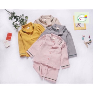 Bộ Pijama vải đũi quần dài cho bé