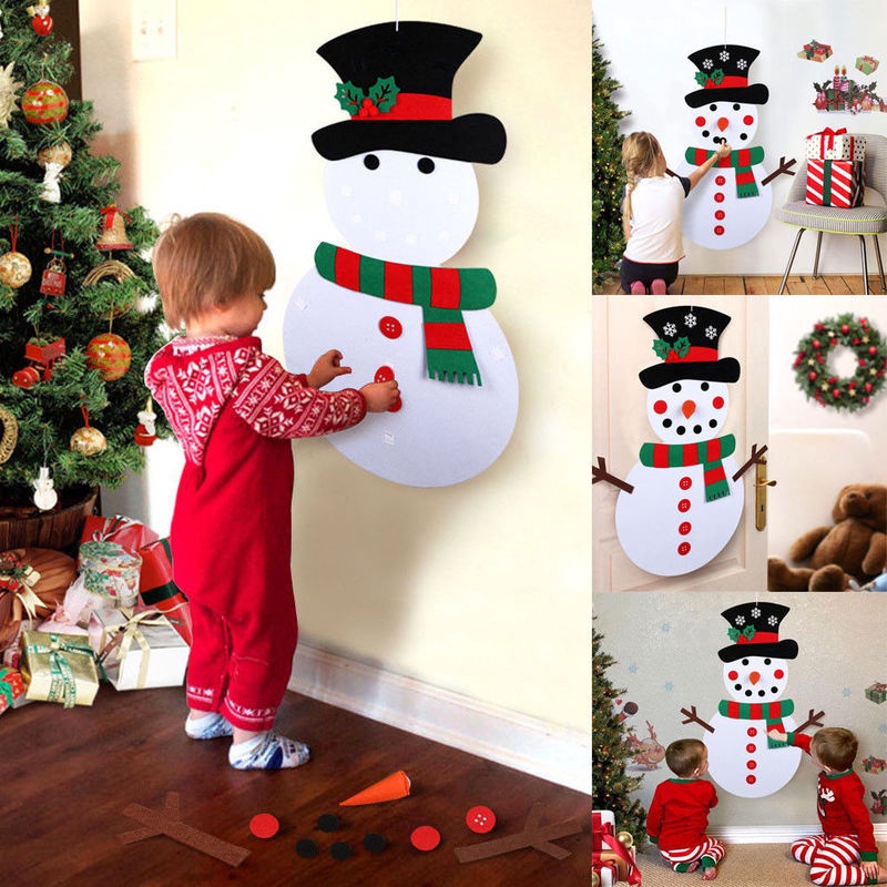 Cây Thông Giáng Sinh / Năm Mới Bằng Vải Nỉ Treo Tường Trang Trí Nhà Cửa 24Hs DIY