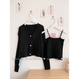 Set áo cardigan áo 2 dây