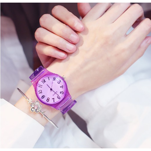 ĐỒNG HỒ NỮ DÂY CAO SU TRONG SUỐT NHIỀU MÀU D303 CỰC ĐẸP | BigBuy360 - bigbuy360.vn