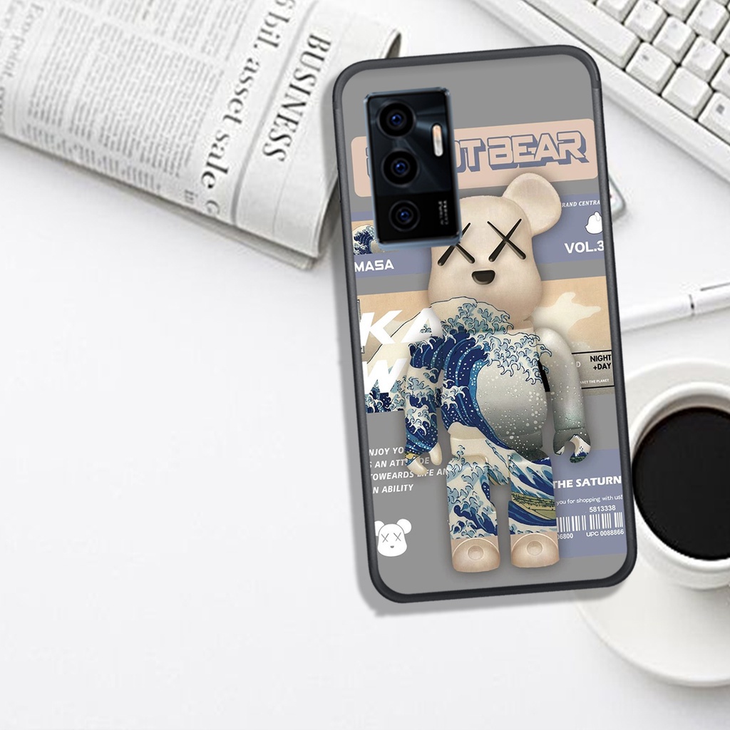 Ốp lưng kính Vivo v19 v20 v21 hình gấu màu sắc siêu đẹp