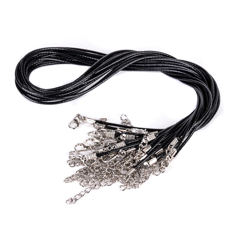 Set 10 Vòng cổ Da PU Màu Đen 18 &quot;