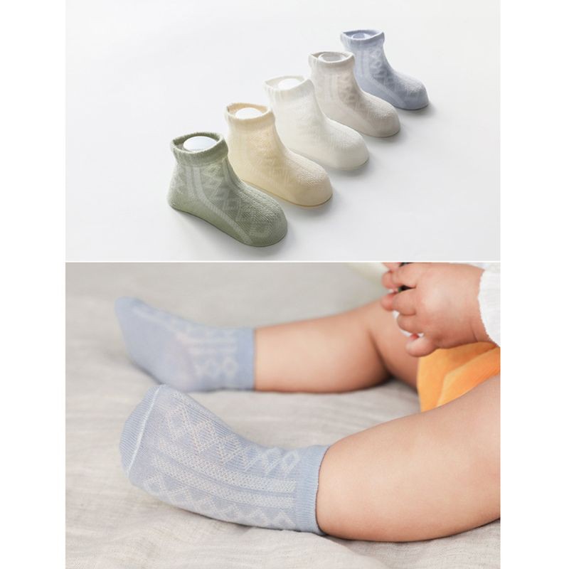 Set 5 Đôi Vớ Cotton Dệt Kim Dễ Thương Cho Bé