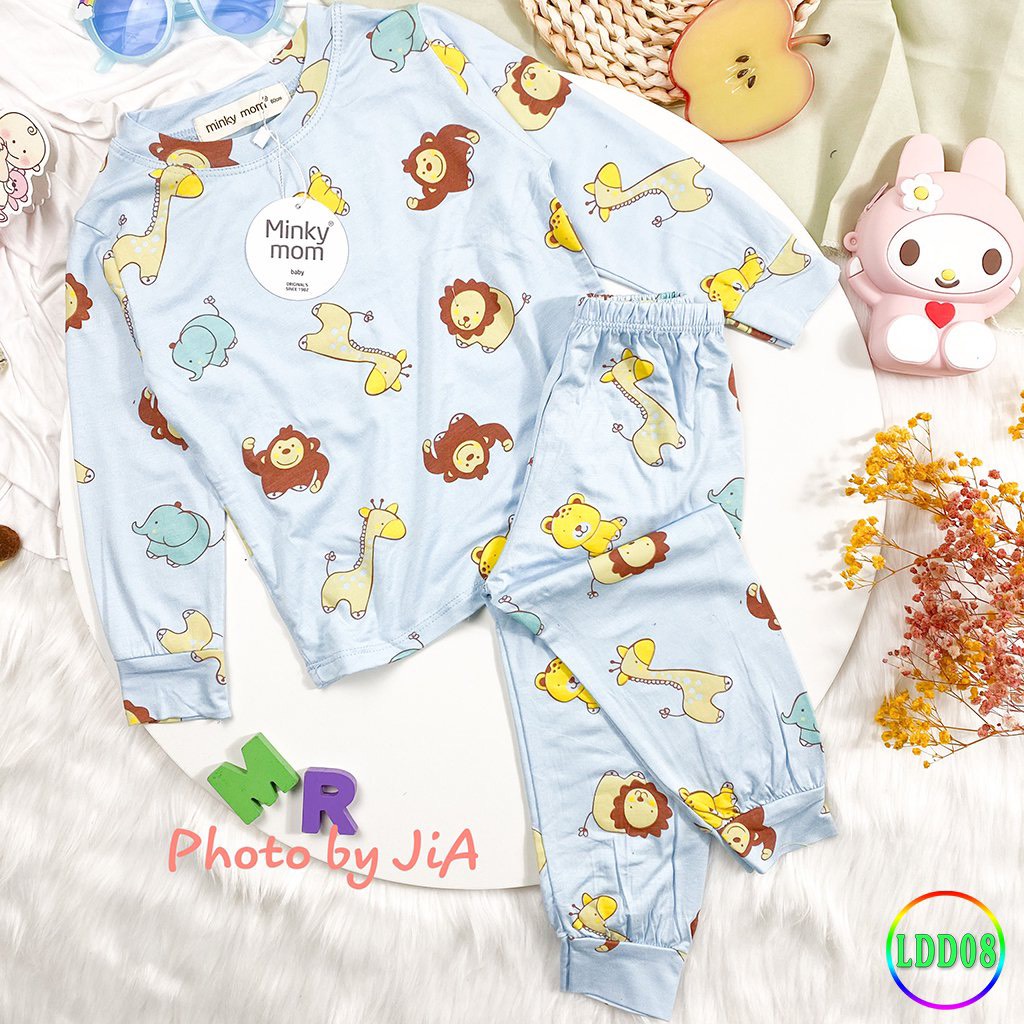 [LDD08] Bộ Dài Tay Thun Lạnh MINKY MOM CÓ SIZE ĐẠI In Hình Động Vật Dễ Thương, Mềm Mịn, Thoáng Mát, Dễ Chịu Cho Bé