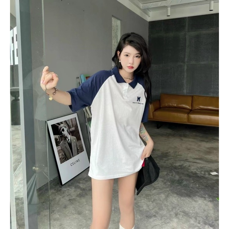 Áo thun polo nữ FREESHIP Áo polo nữ -Hàn quốc freesize dưới 60kg vừa thoải mái unisex hàng thêu -Áo nữ bigsize
