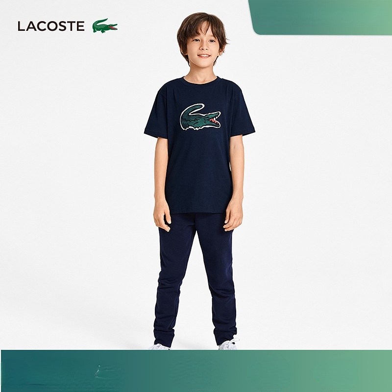 Áo Thun Tay Ngắn In Hình Cá Sấu LACOSTE Thời Trang Dành Cho Trẻ Em