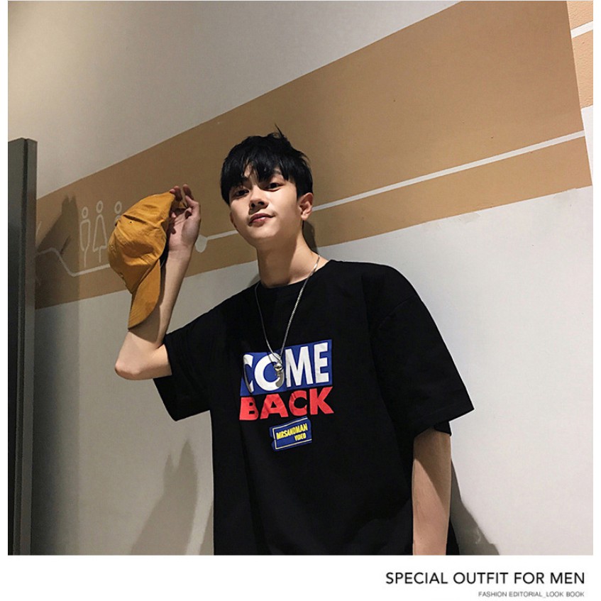 Áo phông nam nữ form rộng tay lỡ unisex Come Back 2 màu trắng đen siêu đẹp - áo thun tay lỡ hàn quốc oversize ulzzang