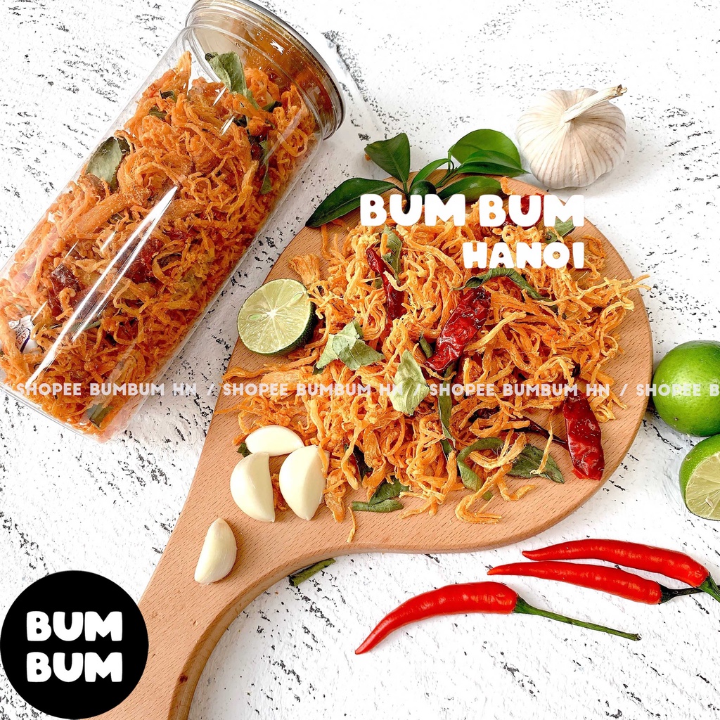 Khô gà lá chanh xé cay Bumbum đồ ăn vặt Hà Nội vừa ngon vừa rẻ