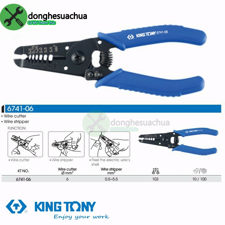 Kềm tuốt dây Kingtony 6741-06 (tuốt, cắt, kẹp)