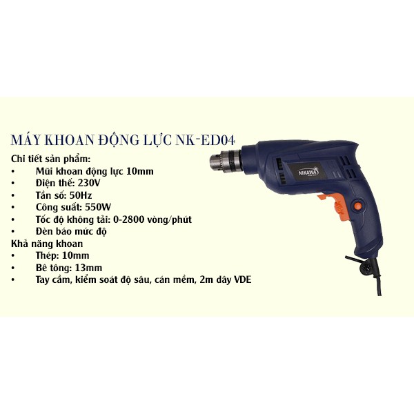 Máy khoan cầm tay Nikawa NK-ED04