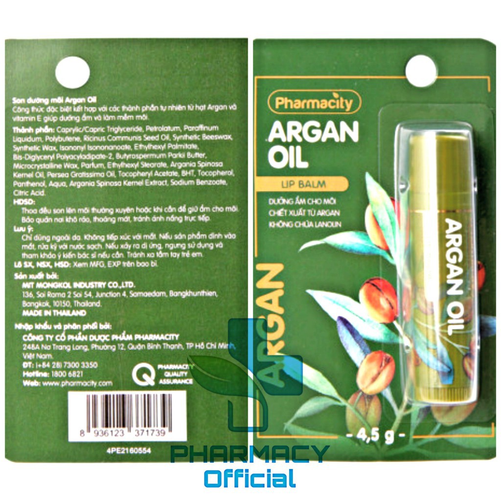 Son Dưỡng Môi Argan - Olive Oil Pharmacity (4.5g)