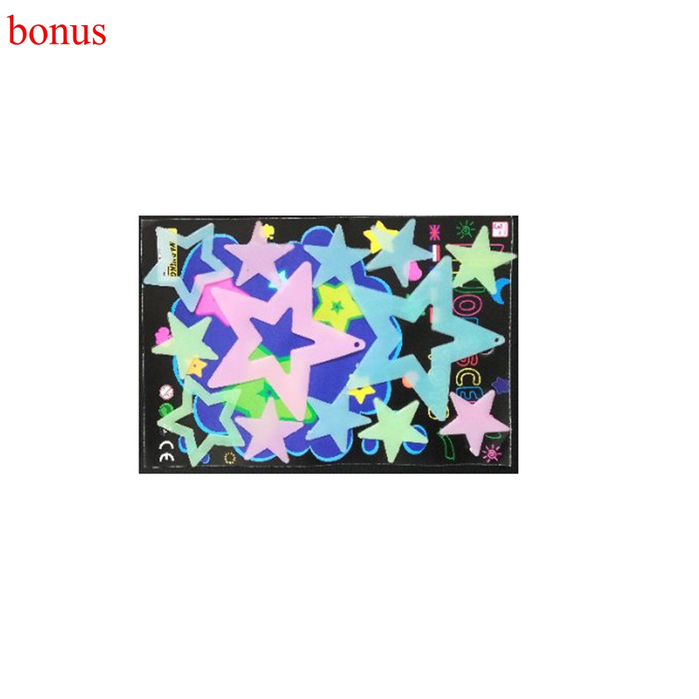 Bộ miếng dán tường hình ngôi sao và mặt trăng 3d dạ quang phát sáng trong bóng tối trang trí phòng bé