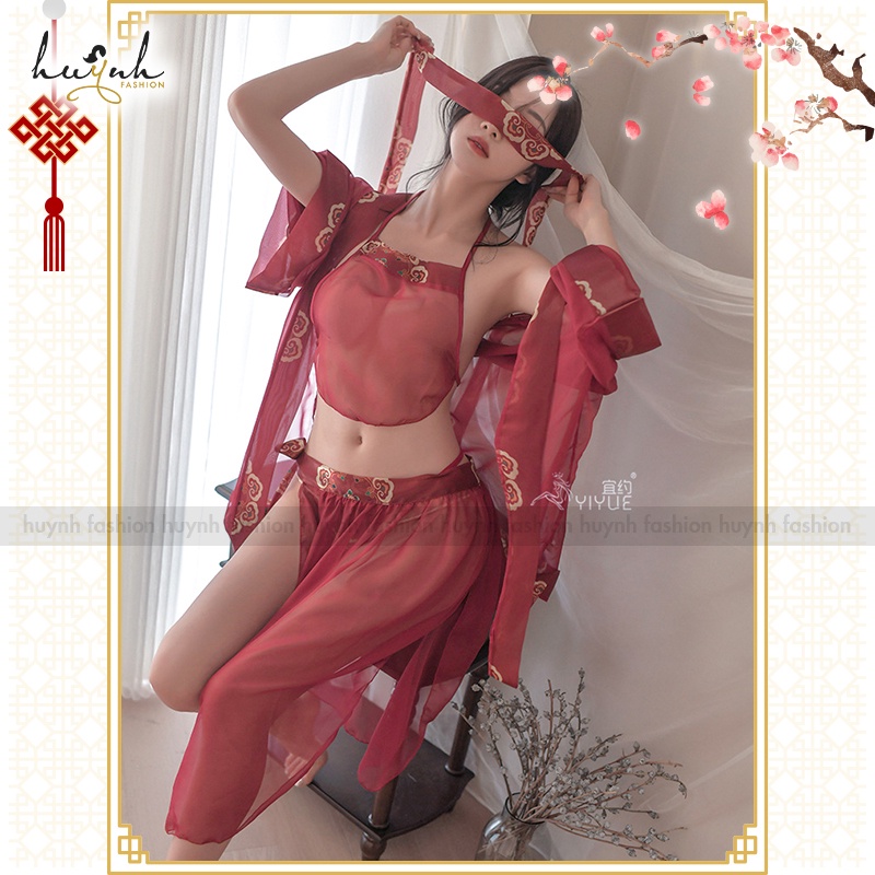 Áo Choàng Kèm Yếm Xuyên Thấu Hóa Trang Cổ Trang Trung Hoa Cao Cấp Sexy Chinese Hanfu Cosplay - CO21