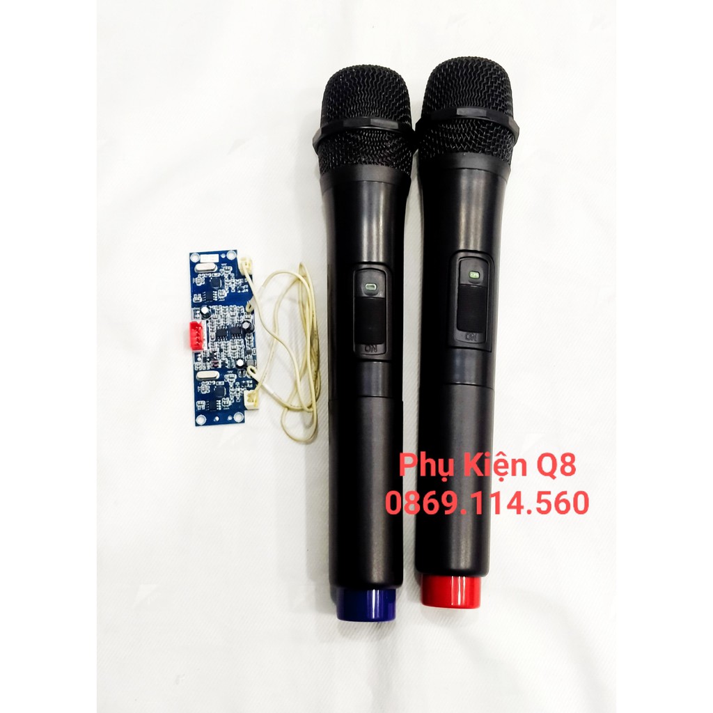 Micro không dây kèm mạch thu sóng 02 mic VHF