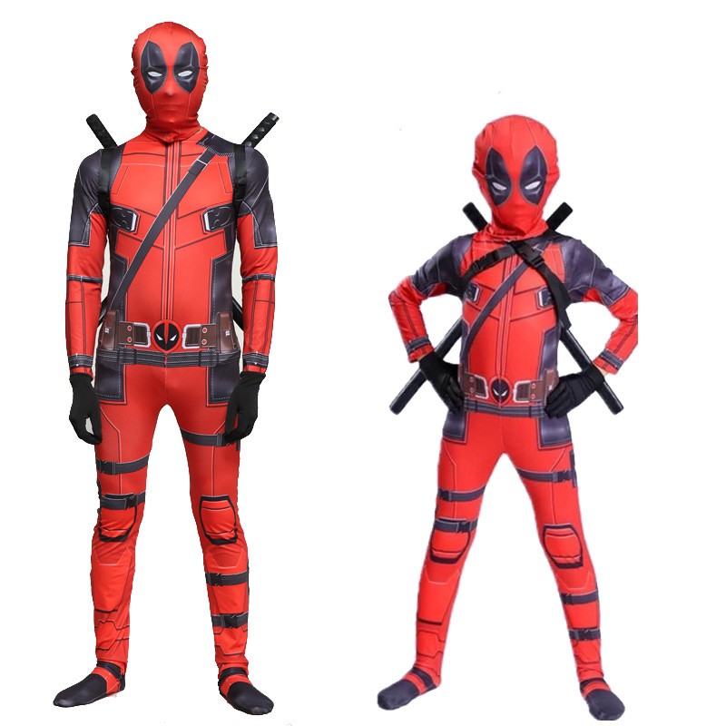 Bộ Áo Liền Quần Hóa Trang Siêu Anh Hùng Deadpool Cho Người Lớn Và Trẻ Em