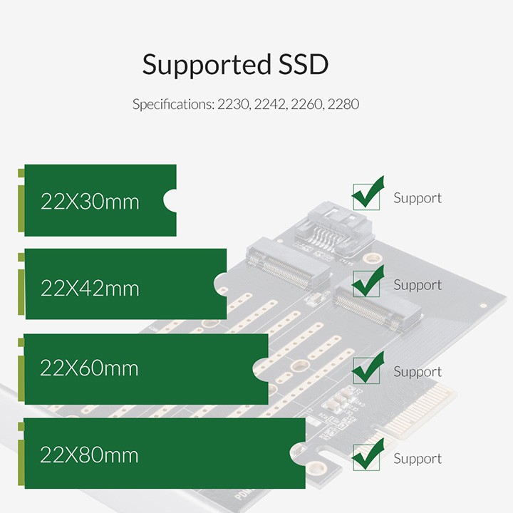 Adapter Orico PDM2 gắn SSD M.2 NVMe và SATA cho máy tính bàn MA08 MA02