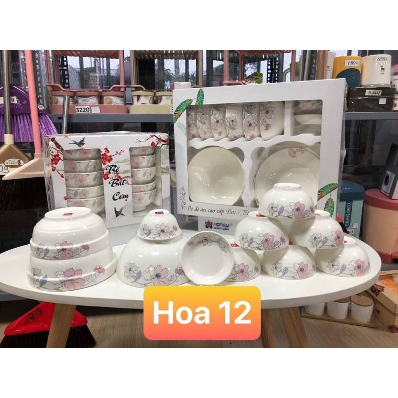 Trọn bộ sản phẩm bát đĩa chuẩn bát tràng hàng y hình