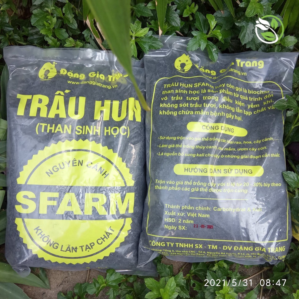 Trấu Hun Than Sinh Học Sfarm Đặng Gia Trang - Gói 5dm3