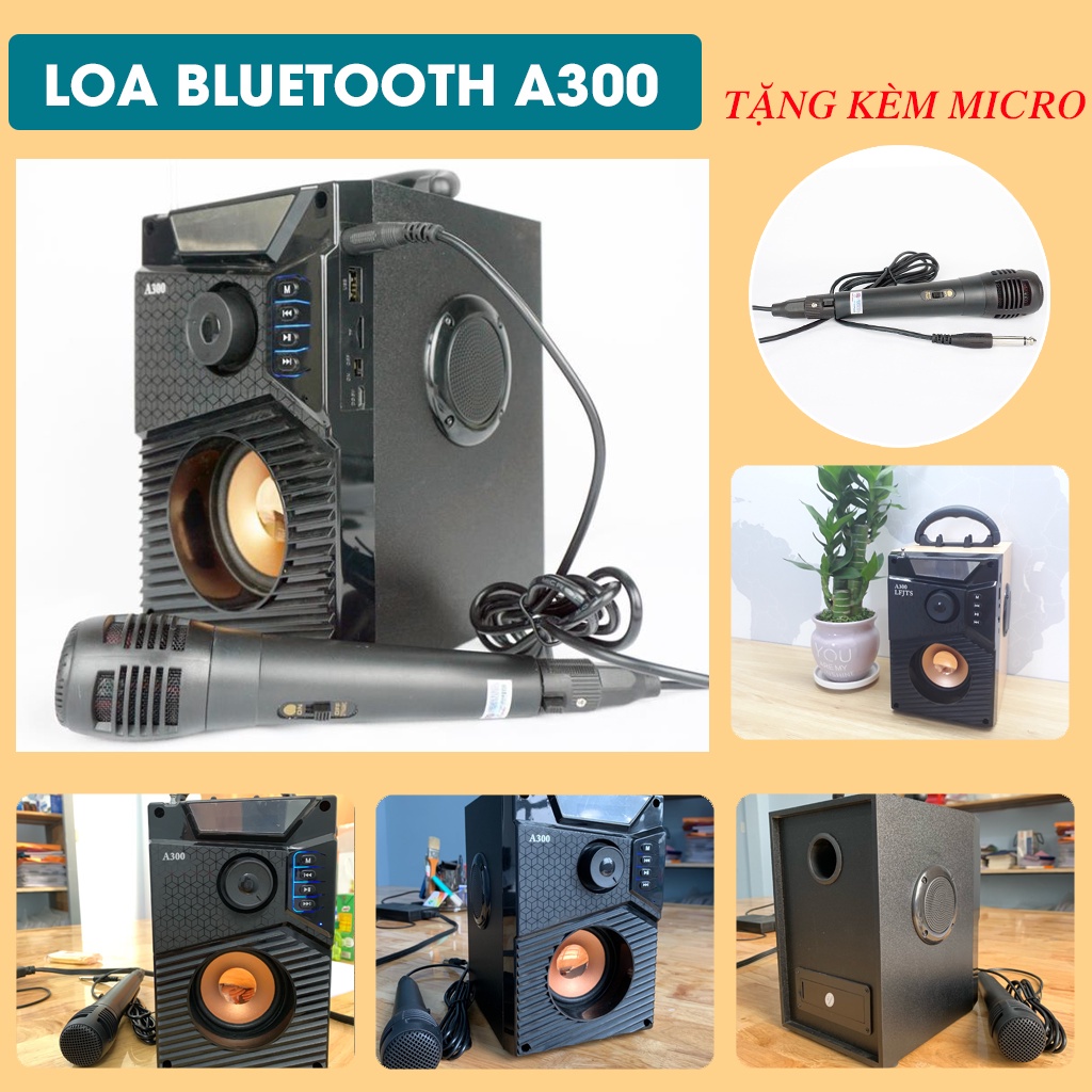 Loa Công Suất Lớn, Loa A300 Hozito (Mẫu Mới KAW K500) Cao Cấp+ TẶNG MIC HÁT Siêu Tiện Lợi, Âm thanh Siêu Chất hát là mê