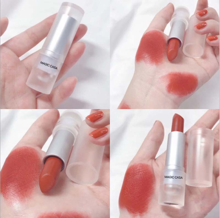 (Hàng Mới Về) Son Lì Lâu Trôi Chống Thấm Nước Chống Dính Thiết Kế Vỏ Hình Viên Đá Nhỏ Xinh Xắn