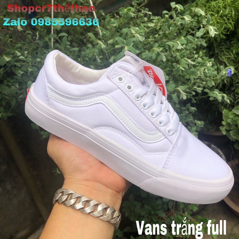 (Full box tất thời trang và dây giầy) giầy thể thao OLD màu trắng tinh nam nữ
