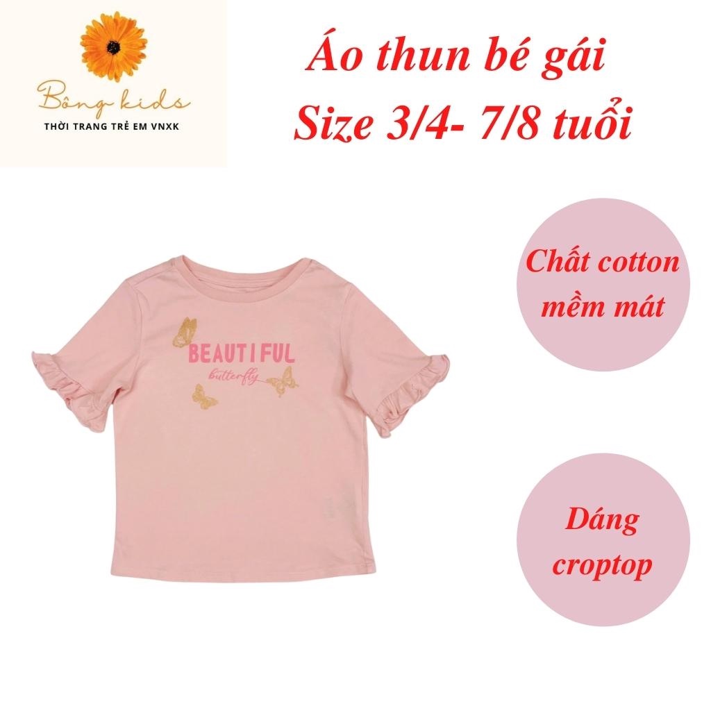 Áo thun cho bé gái, áo phông bé gái chất cotton mềm mát, size 3/4 - 7/8 tuổi - BONGKIDS