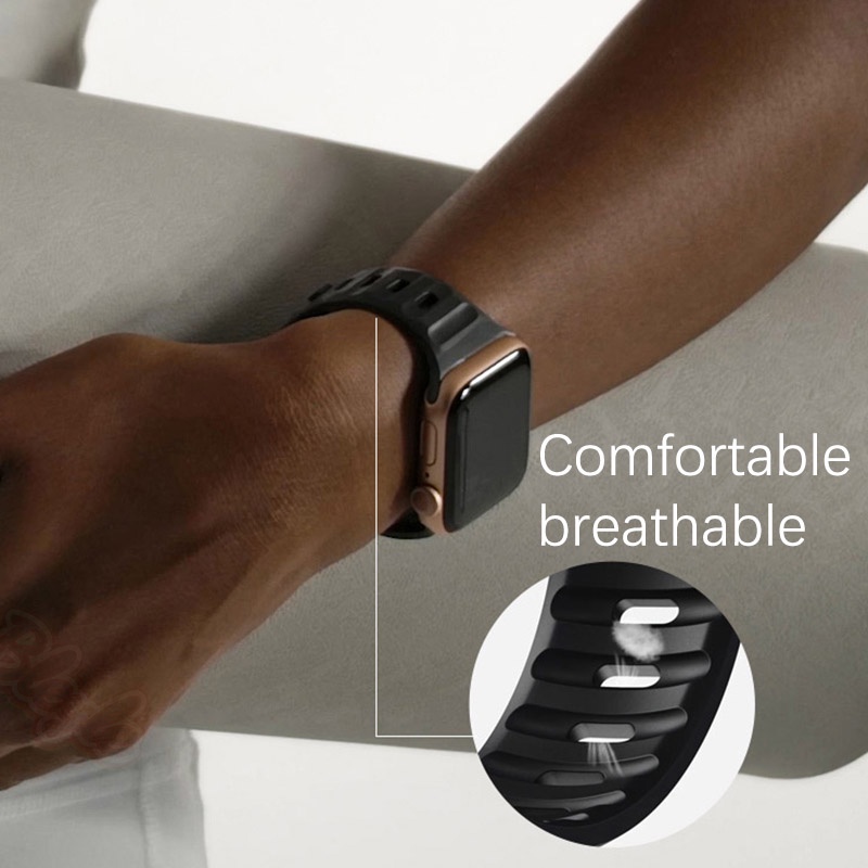Dây Đeo Cao Su Silicone Mềm Cho Đồng Hồ Thông Minh Apple Watch SE 7 Series 44mm 40mm iwatch 6 5 4 3 2 1 42mm 38mm