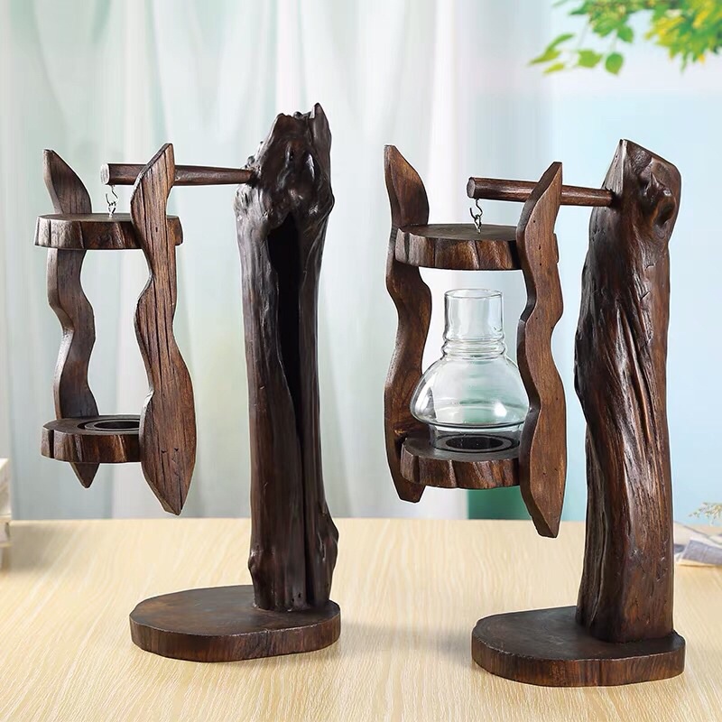 Giá đựng nến bằng gỗ trang trí bàn tiệc/bàn học