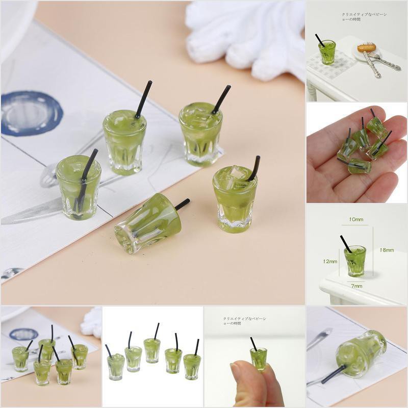 [HoMSI] 5pcs 1/12 Dollhouse Miniature Japanese Matcha cup Simulation Drinks Model Toys SUU