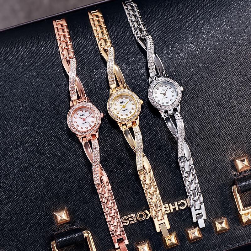 Đồng Hồ Nữ Cao Cấp DZG Quartz Platinum Viền Đính Đá Tinh Xảo Mạ Ánh Kim | BigBuy360 - bigbuy360.vn