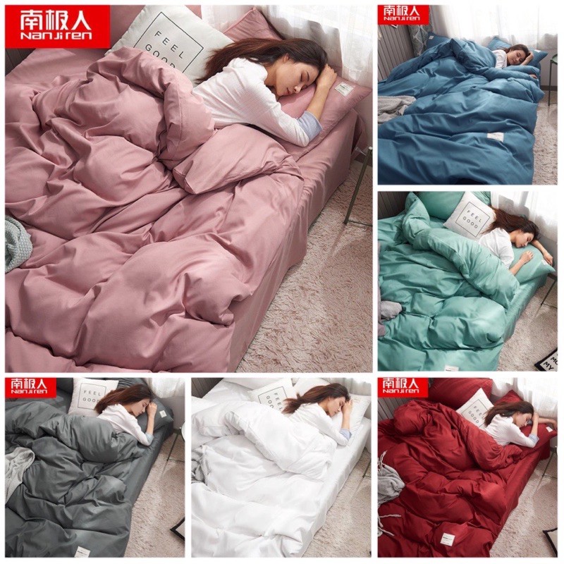 Bộ chăn ga cotton Tici cao cấp trơn 1 màu phong cách Hàn Quốc đủ size (không kèm ruột) | BigBuy360 - bigbuy360.vn