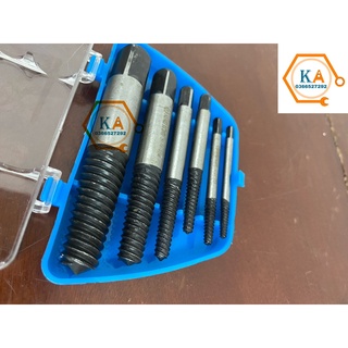 Bộ mũi vít nhổ ốc gãy, bộ tháo bu lông ốc vít trờn ren mũi vặn ốc vít hư 6 mũi Kingtoni, tháo vít gãy toét
