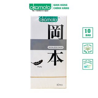 Bao cao su siêu mỏng không mùi tinh khiết Okamoto Skinless Skin Purity