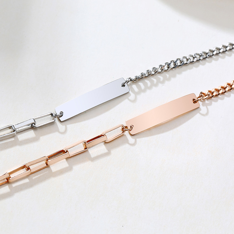 Vnox Vòng Tay Thép Không Gỉ Khắc Tên Ngày Tháng