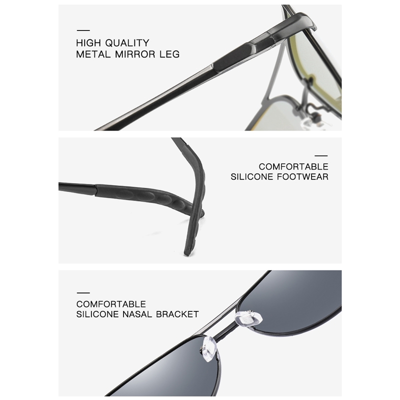 Kính mát phân cực không gọng phong cách cổ điển thời trang cho nam