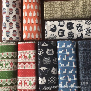 Set 9m vải canvas nhiều mẫu khổ 1m5 dùng làm đồ handmade, ga gối, khăn trải bàn
