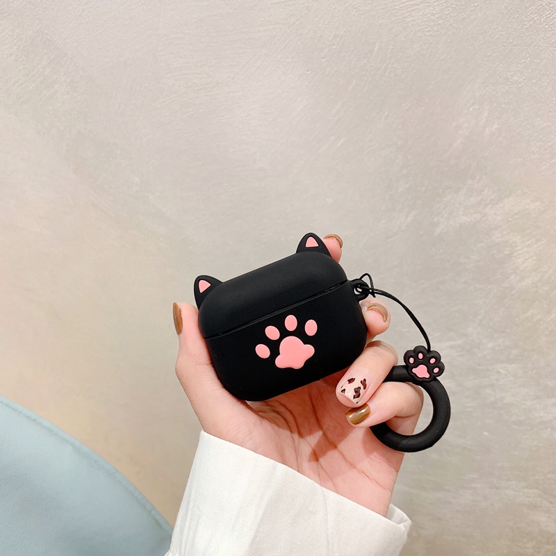 Vỏ bảo vệ hộp sạc tai nghe không dây Airpods 1 2 3 Pro Inpods I12 I7 bằng silicon mềm hình mèo dễ thương