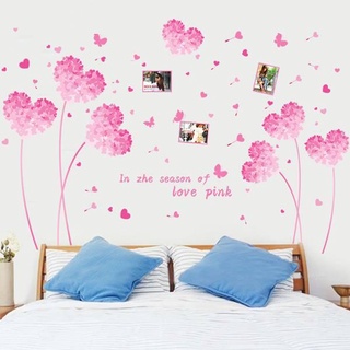 Decal dán tường đôi trái tim hồng