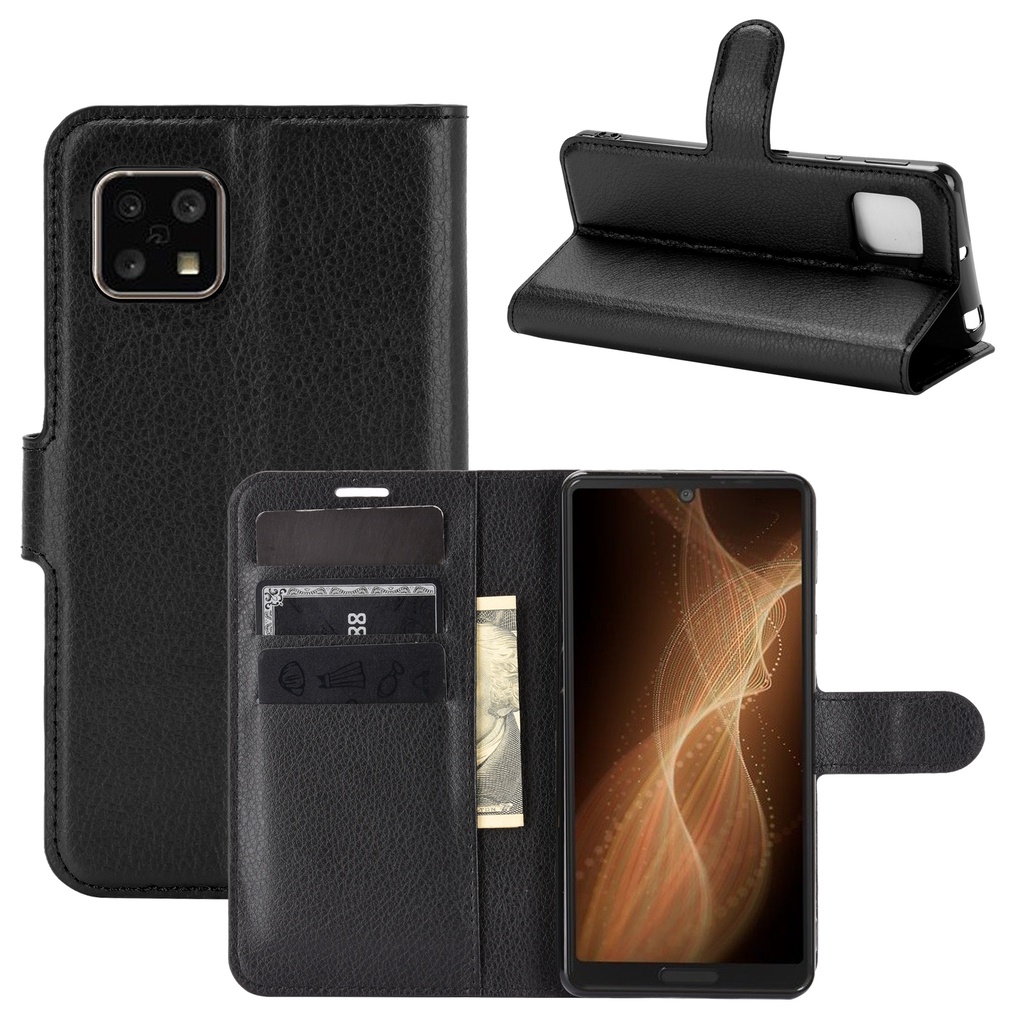 Ốp Điện Thoại Da Litchi Cho Sharp Aquos Sense 6 7 4 sense7 Plus sense4 Sense 5G SHG03 Ví Có Khe Cắm 