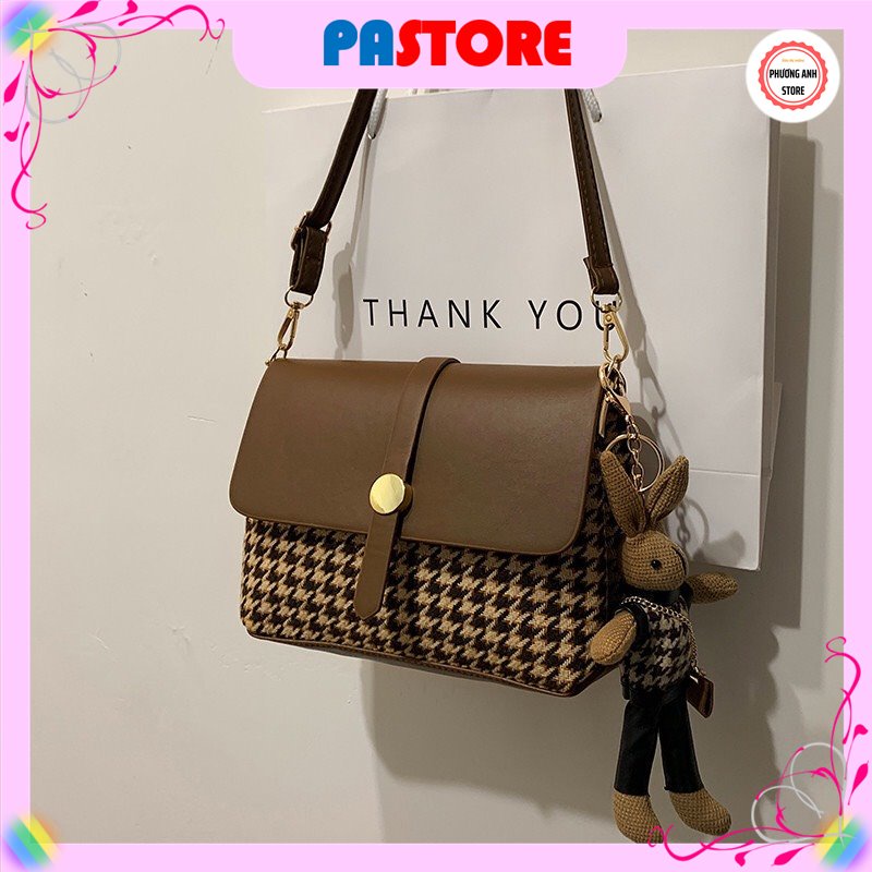 Túi xách nữ đeo chéo, họa tiết caro, chất liệu cao cấp, hot trend 2022 PHUONGANHSTORE.