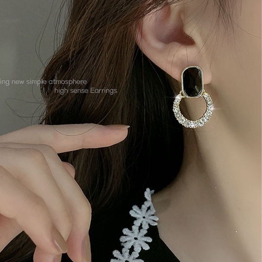 MOCHASHU Khuyên tai MOCHASHU kim loại đính hạt ngọc trai giả cao cấp thời trang Hàn Quốc cho nữ