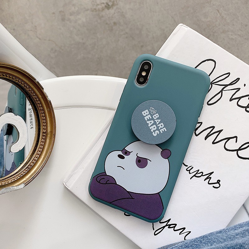 Ốp lưng Samsung M31 M20 A9 J8 J7 J6 J6+ J5 J4 J4+ J2 S10 S10+ Note 8 9 Plus Prime Pro 2018 Cartoon cute Bear Soft TPU case full cover with stand/HSNZ