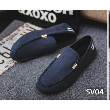 [ Cực Hot ] Giày Lười Nam Cao Cấp Phong Cách Hàn Quốc Phong Cách - Màu Xanh Navy SV04