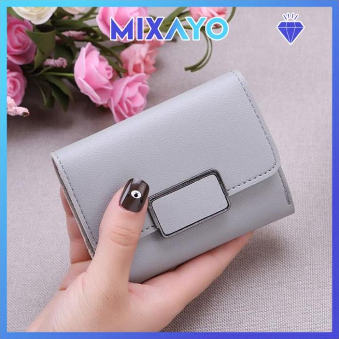 Bóp Ví nữ mini gấp 3 bỏ túi nhiều ngăn đựng tiền, thẻ ATM tiện dụng, Da Pu mềm mại với đường may tỉ mỉ